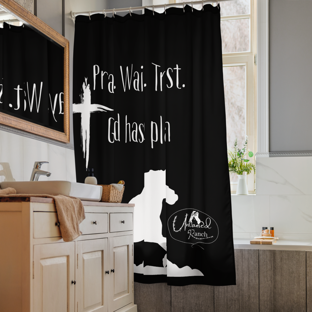 Inspirational western horse Shower curtain
