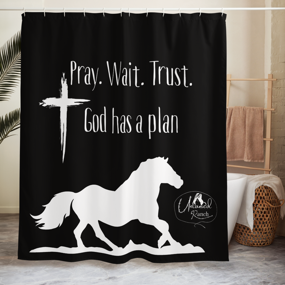 Inspirational western horse Shower curtain