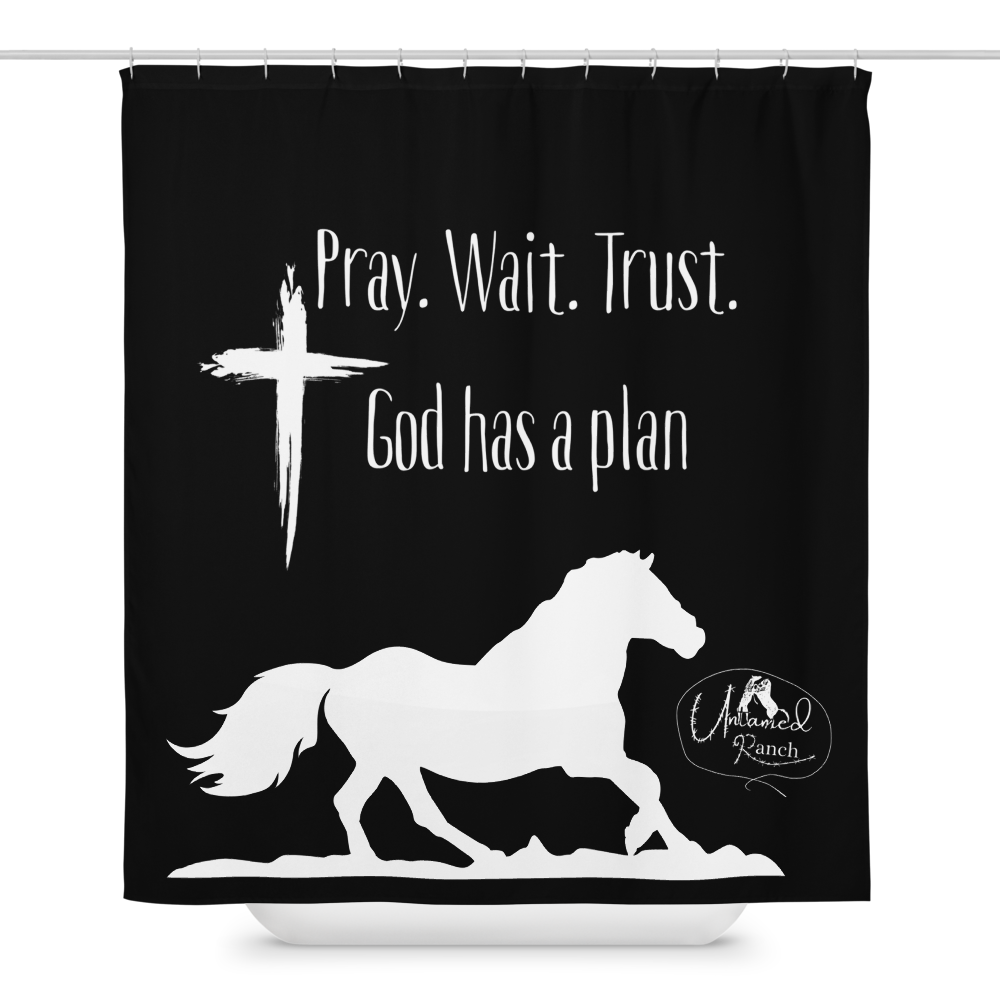 Inspirational western horse Shower curtain